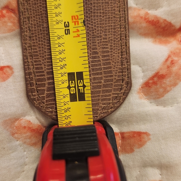 Light Brown Leather Textured Belt with Silver Buckle - Picture 7 of 8